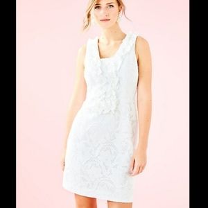 NWT Lilly Pulitzer Kiera Shift Dress White Lace 12